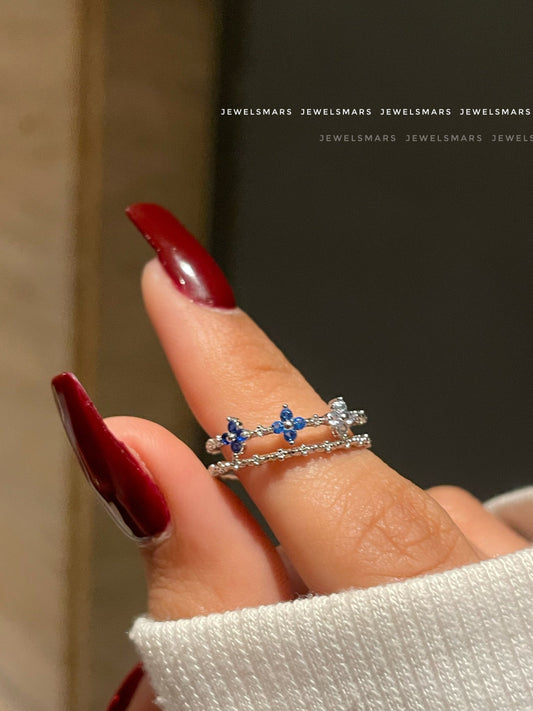 Cherry Blossom ring- blue