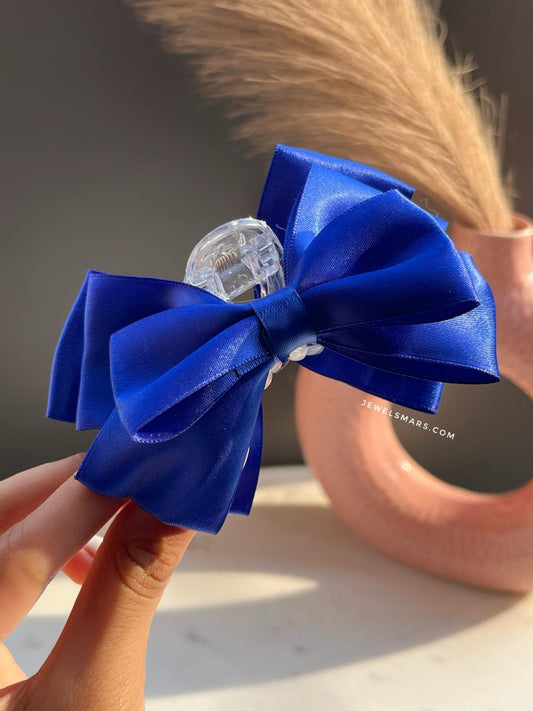 Bow Claw Clutcher- Royal blue