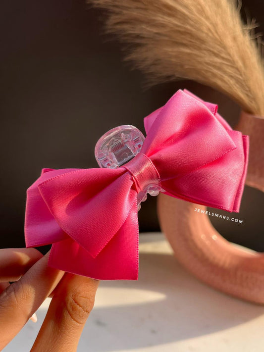 Bow Claw Clutcher- pink