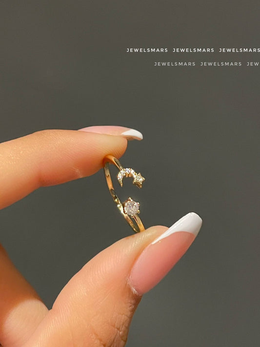 Celestial Love- Moon star Ring