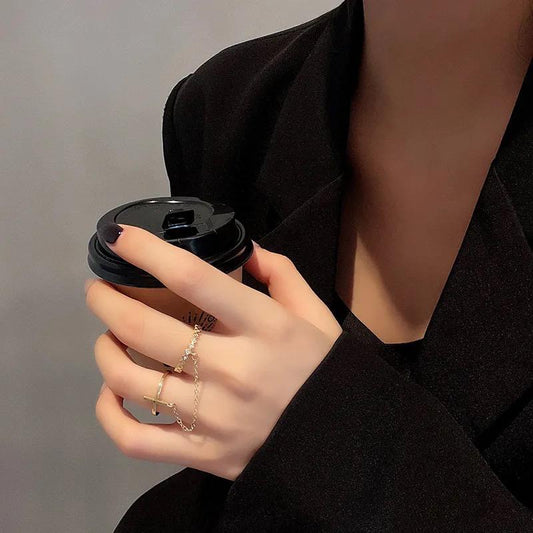 Chain Cross Two in one Finger Rings