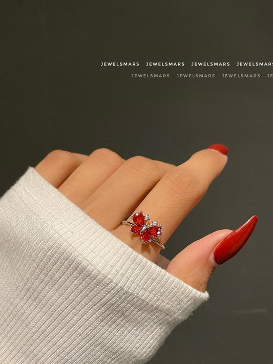 Cheerful Little Butterfly Ring- red