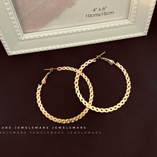 Classy Chain Hoops- Golden