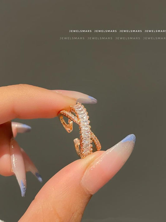 Cross Bossy Ring Band (rose gold)