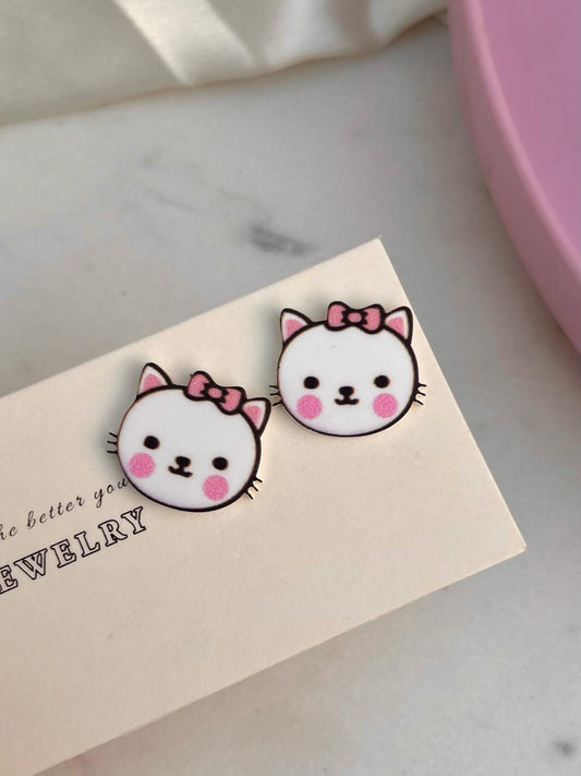 Cute Kitty Stud Earrings