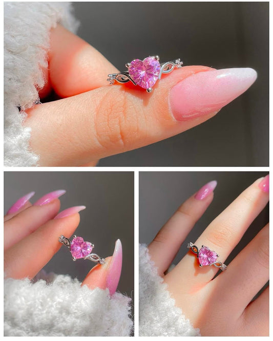 Mystical Heart Ring- pink