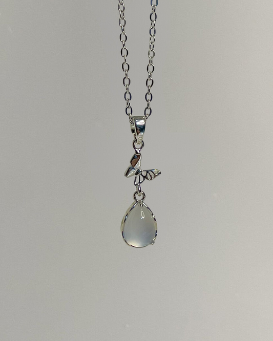 Dreamy Butterfly Gem Drop Necklace