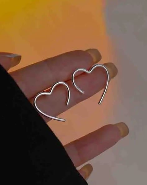 Korean Minimalist wired Heart Earrings
