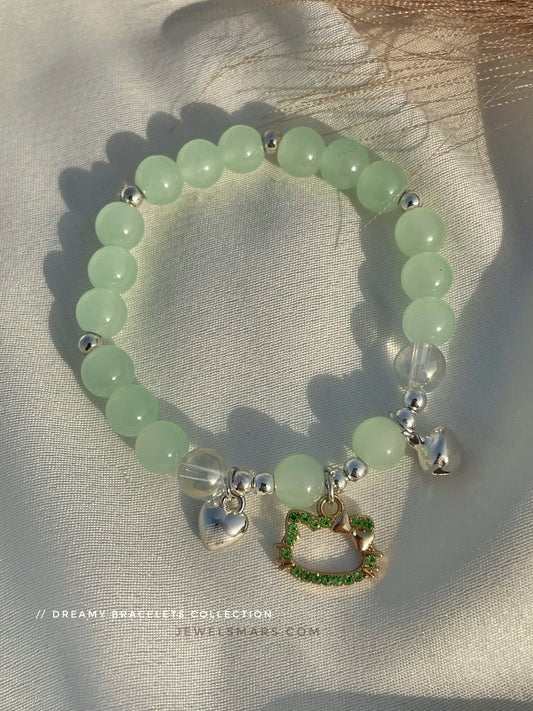 Cute Kitty bracelet- green