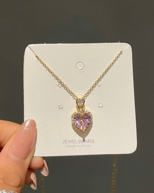 My Whole Heart Necklace - pink