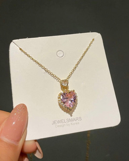 My Whole Heart Necklace - pink