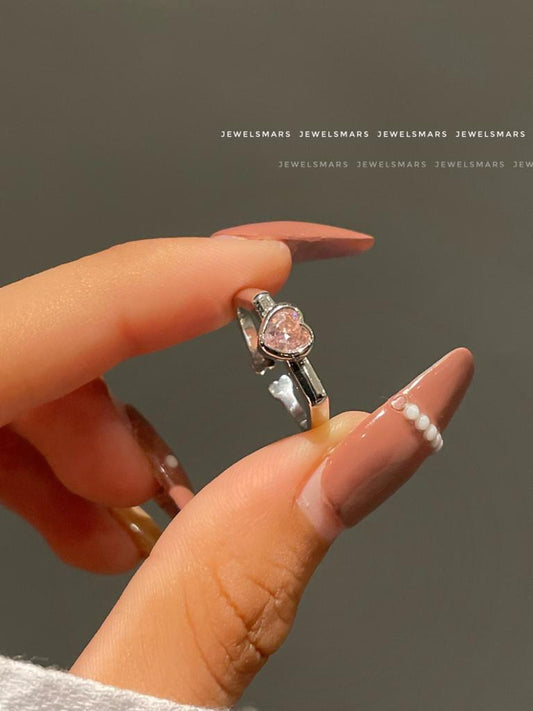 Grunge Heart Ring- pink