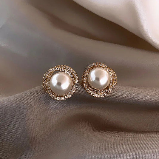 Korean Statement Pearl Studs