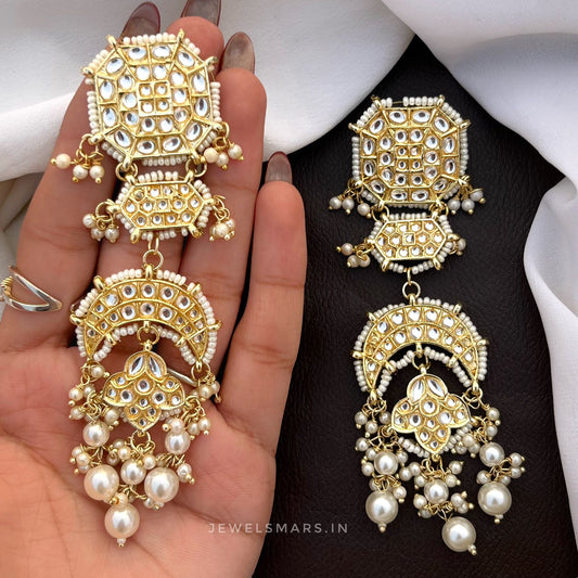 LONG MOON DROP ETHNIC EARRINGS