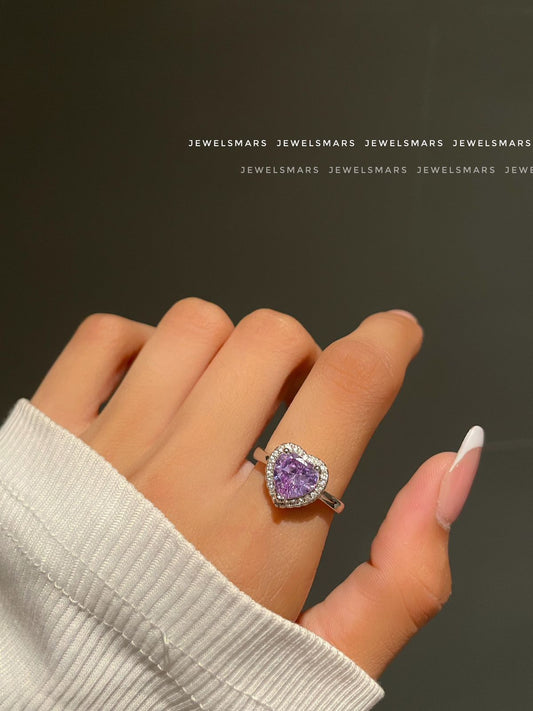 Lovely Heart Ring - purple