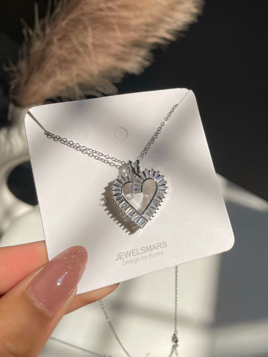 Lovesick Heart Necklace- silver