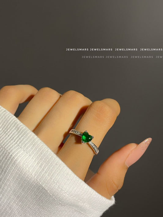 Lucy Heart Ring - green