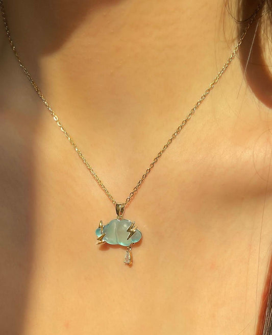 Magical Cloud Necklace- blue (stainless steel)