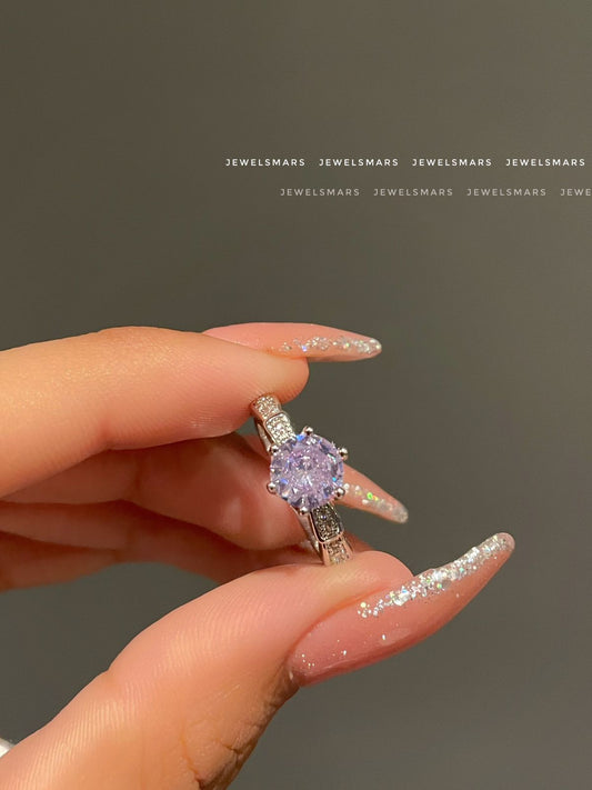 Medusa Round Cut Ring - lilac