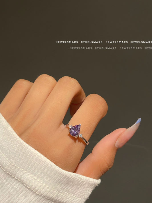 Minimal Drop Ring - Lavender