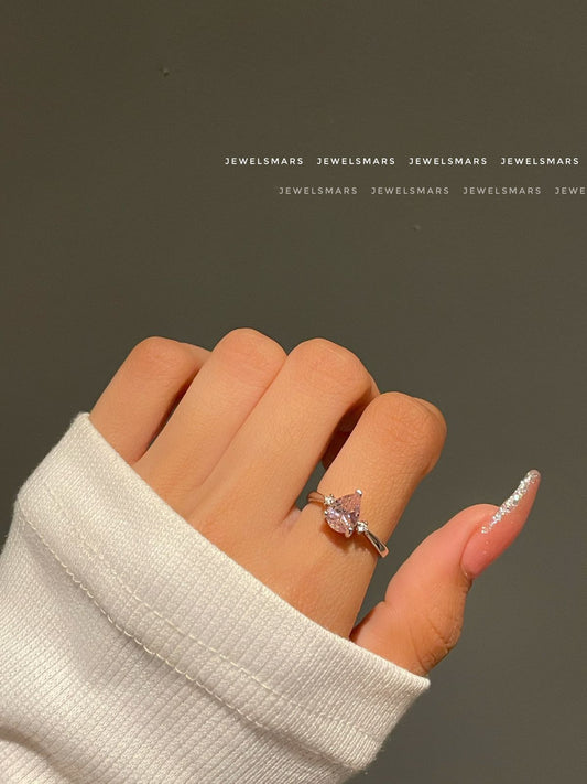 Minimal Drop Ring - pink