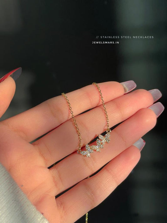Minimal Butterfly Necklace ( stainless steel )