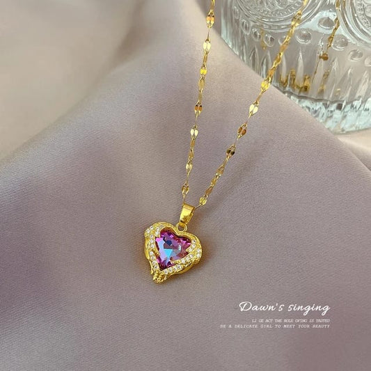 My Dreamy Heart - rose gold Lilac necklace