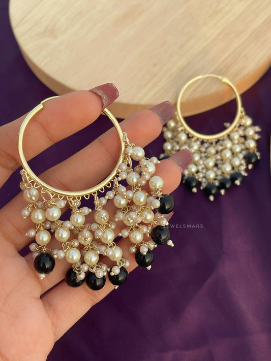 Sahiba Pearl Hoop Earrings