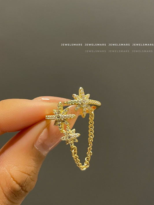 Scarlet stars chain ring