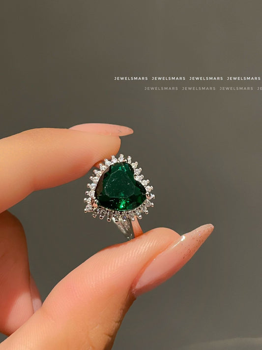 Serenity Heart Ring-Green