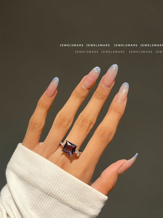 Square Cut Ring - purple