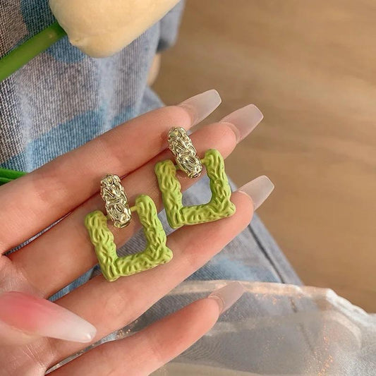Pop of Green Earrings