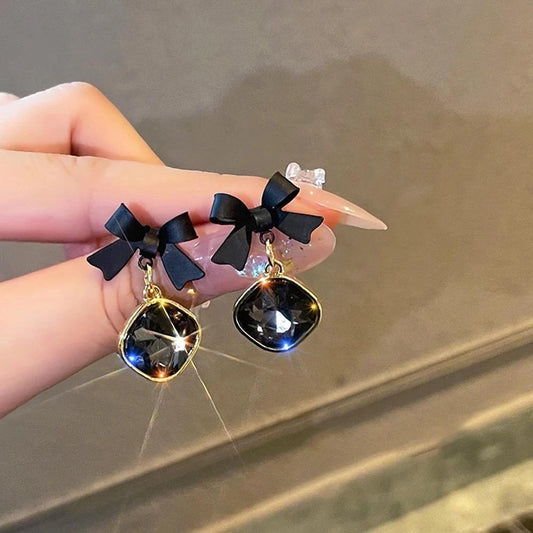 The Black Bow Earrings
