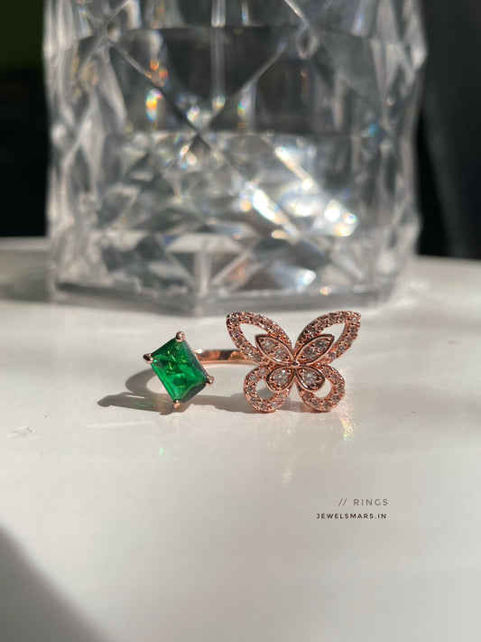 Titli Adjustable Ring - green