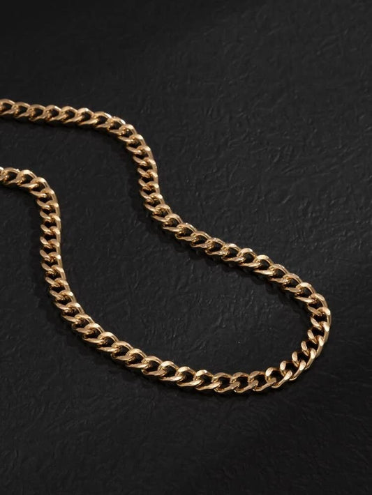 UNISEX MINIMALIST CUBAN CHAIN - GOLDEN (anti tarnish)