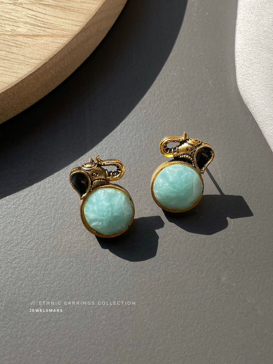 Elephant Earrings- blue