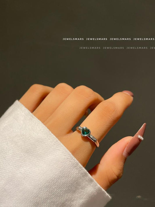 Grunge Heart Ring- Green