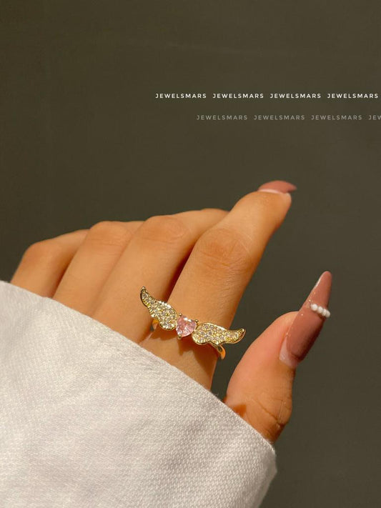 Angel Wings Ring - pink