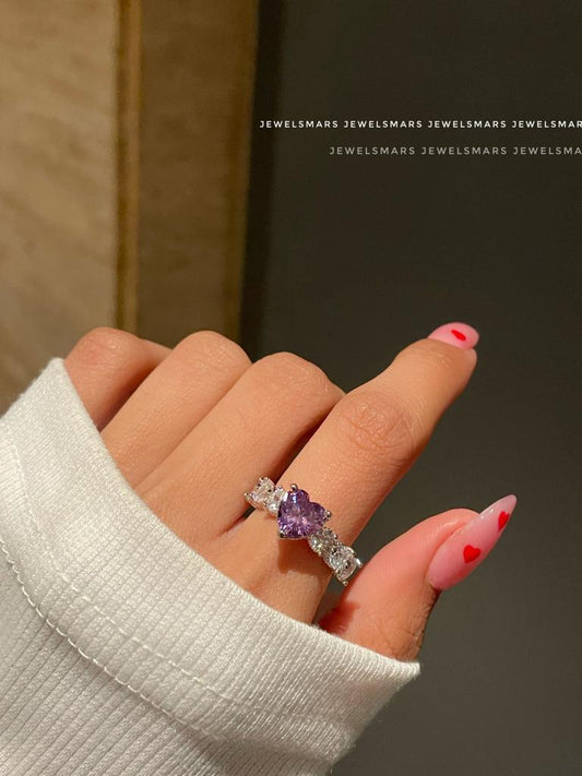 Frozen Heart Ring - purple