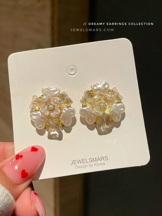Iris Floral Dreamy Stud Earrings
