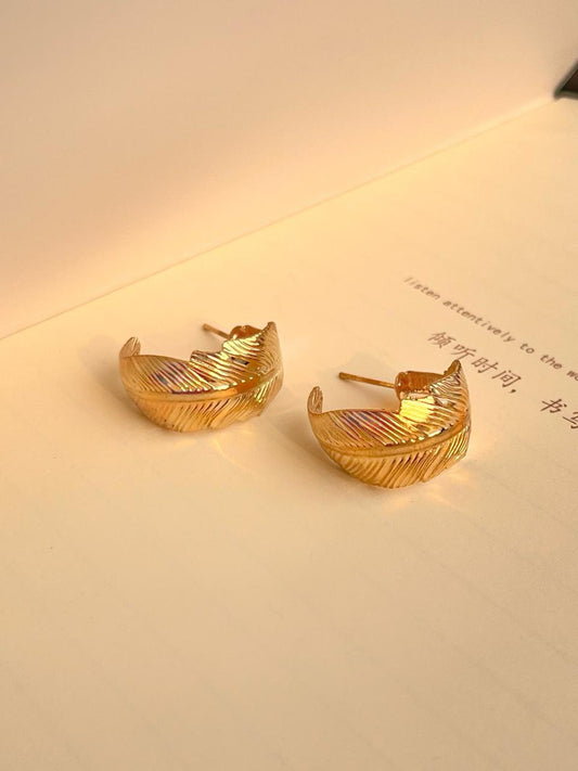 Leaf Hoop Earrings