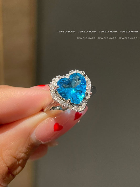 My Whole Heart Ring - teal blue