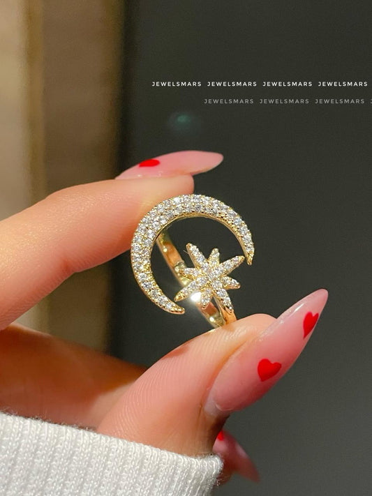 Premium Moon Star Ring