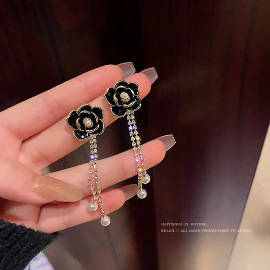 Black Rose Earrings