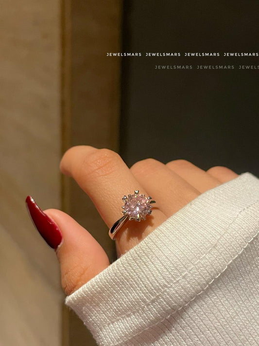 Pink Solitaire ring