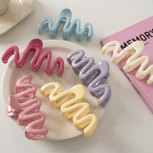 Wave Hair Claw Clips - matte finish