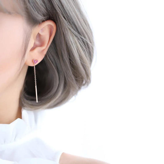 Dreamy Heart Needle Earrings