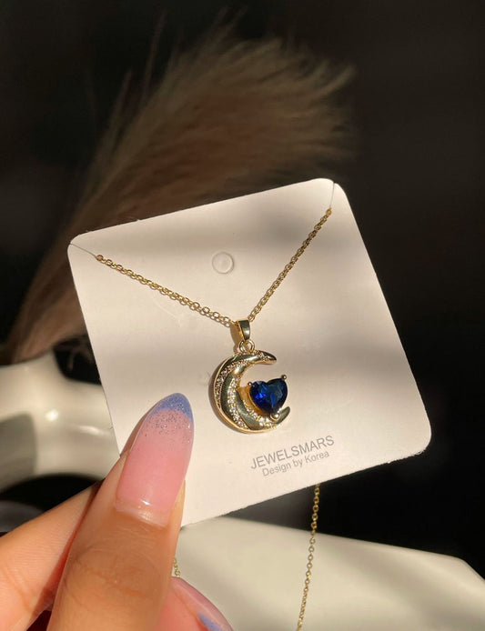 Magical Moon Necklace - blue