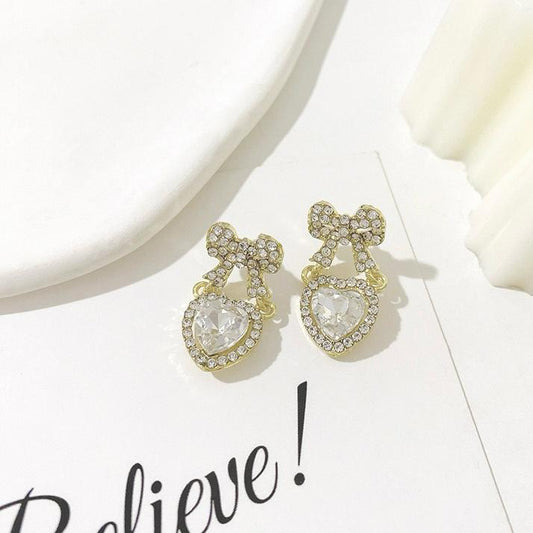 Bow Heart Earrings
