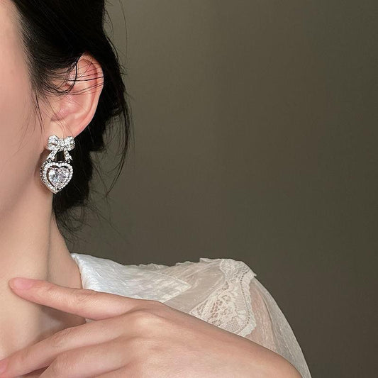 Bow Heart Earrings